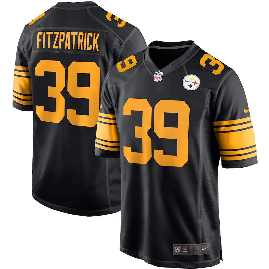 Men Pittsburgh Steelers 39 Minkah Fitzpatrick Nike Black Alternate Game NFL Jersey